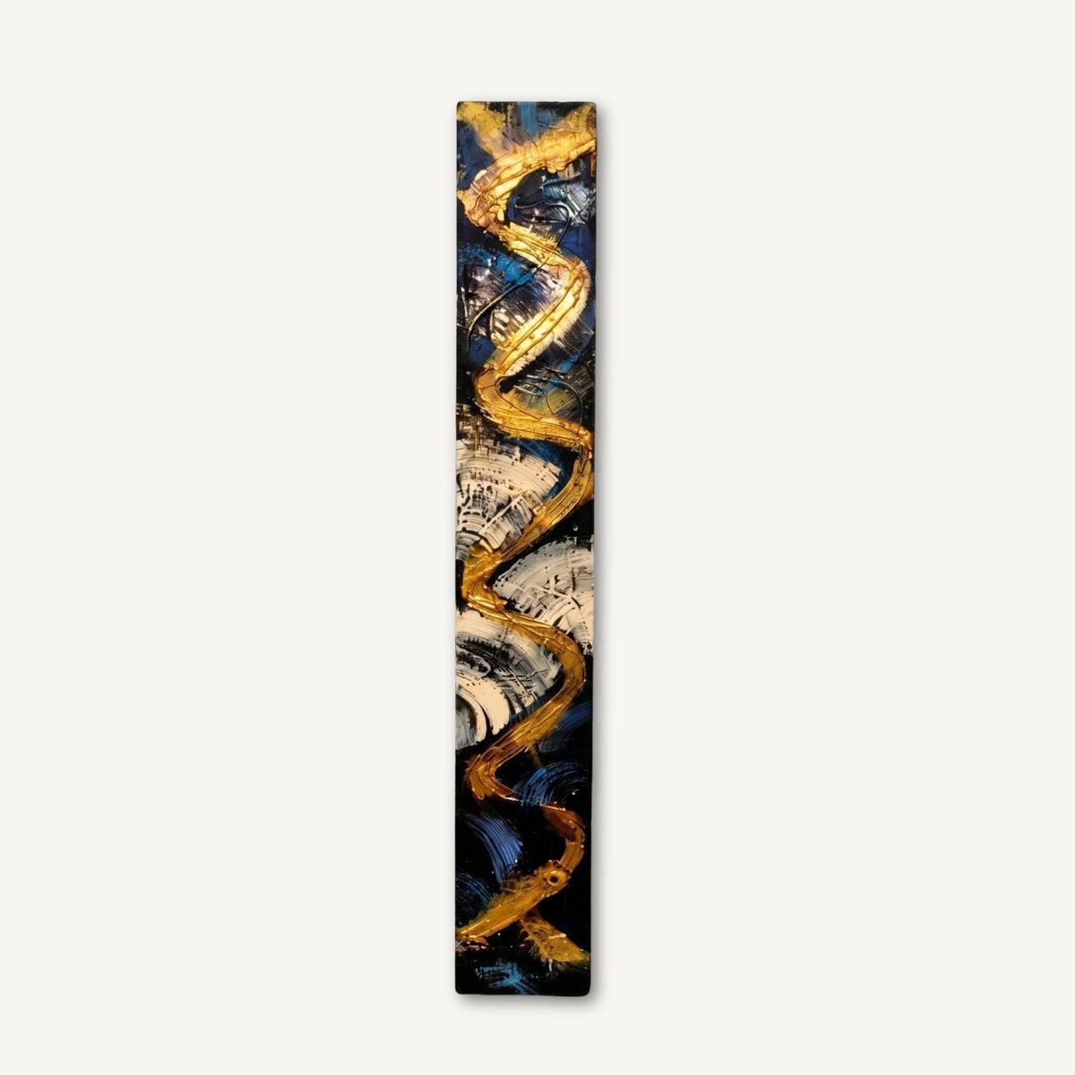 24″ Textured Wood Wall Art — Teal, Gold, Charcoal & Ivory