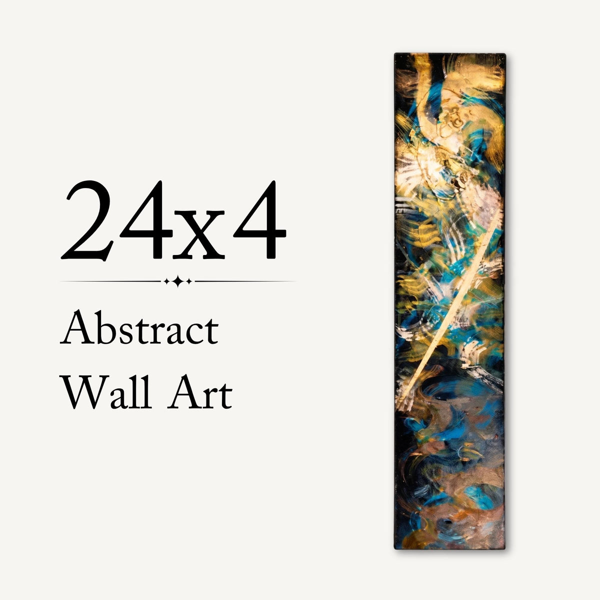 24″ Textured Wood Wall Art — Teal, Gold & Charcoal