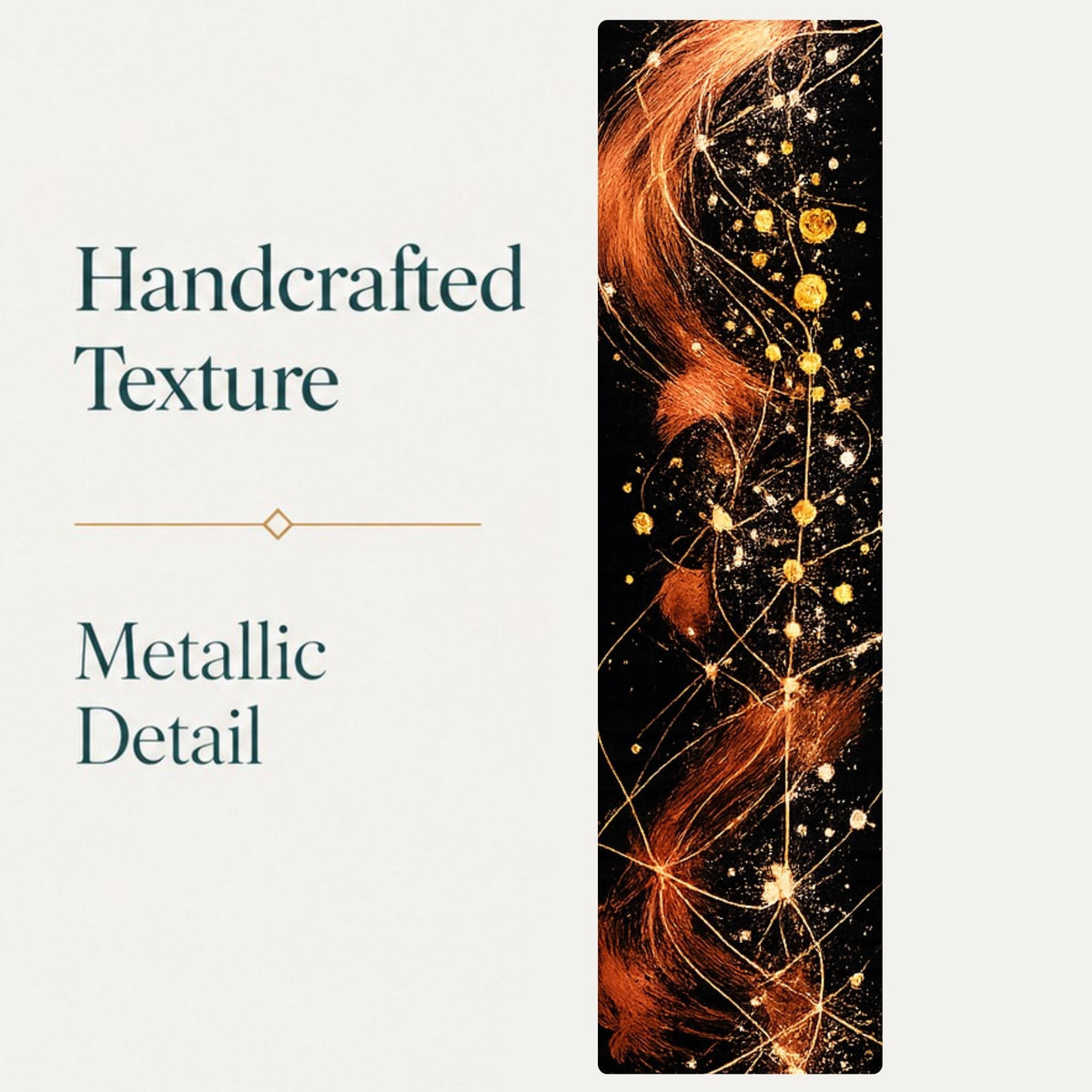 Copper Flow — 24″ Textured Wood Wall Art in Copper, Black & Gold