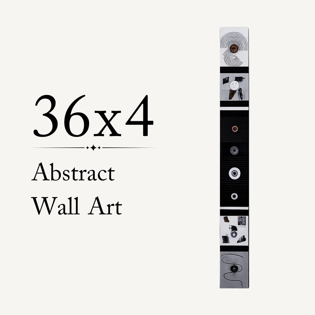 Monochrome Rhythm — 36″ Textured Wood Wall Art