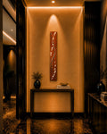 Spine — 36″ Textured Wood Wall Art in Burnt Copper & Gold