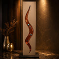 24″ Resin-Filled Wood Wall Art — Copper & Teal
