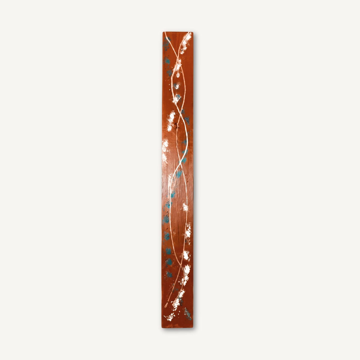 Spine — 36″ Textured Wood Wall Art in Burnt Copper & Gold