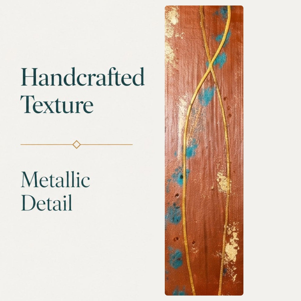Spine — 36″ Textured Wood Wall Art in Burnt Copper & Gold