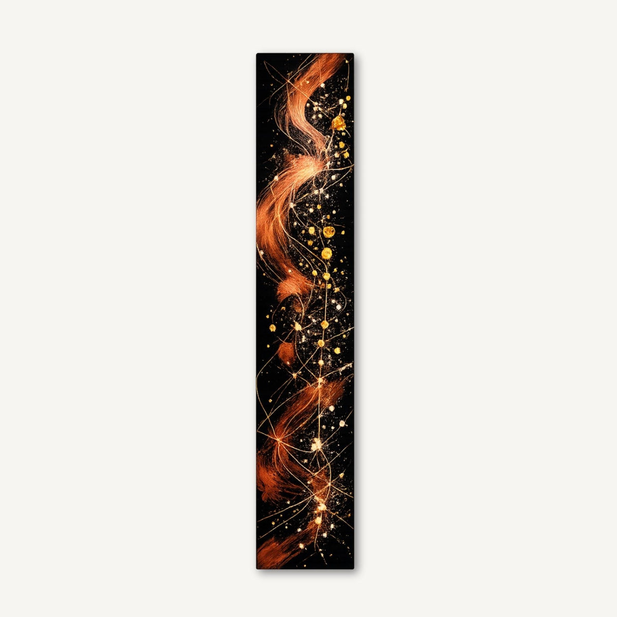Copper Flow — 24″ Textured Wood Wall Art in Copper, Black & Gold