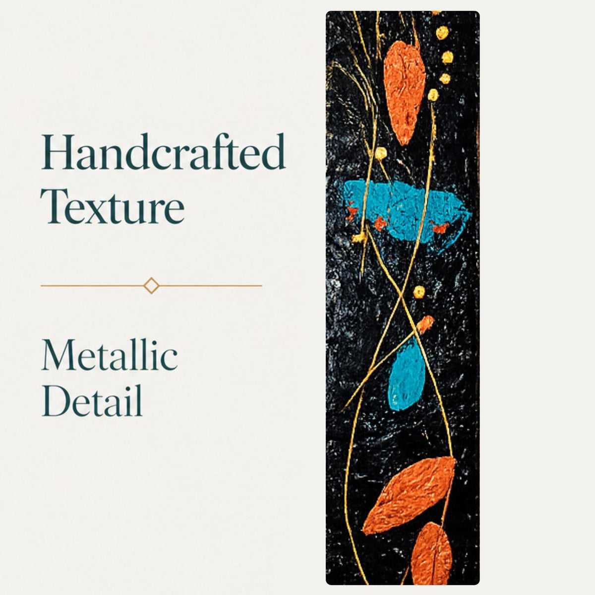 Spine Totem — 24″ Textured Wood Wall Art in Teal & Copper