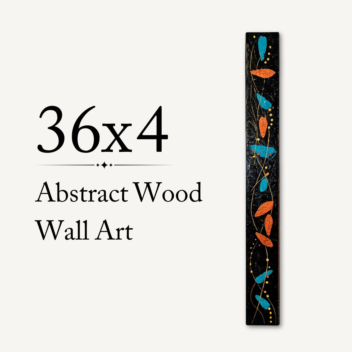 Spine Totem — 24″ Textured Wood Wall Art in Teal & Copper