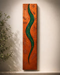 24″ Resin-Filled Wood Wall Art — Copper, Teal & Gold