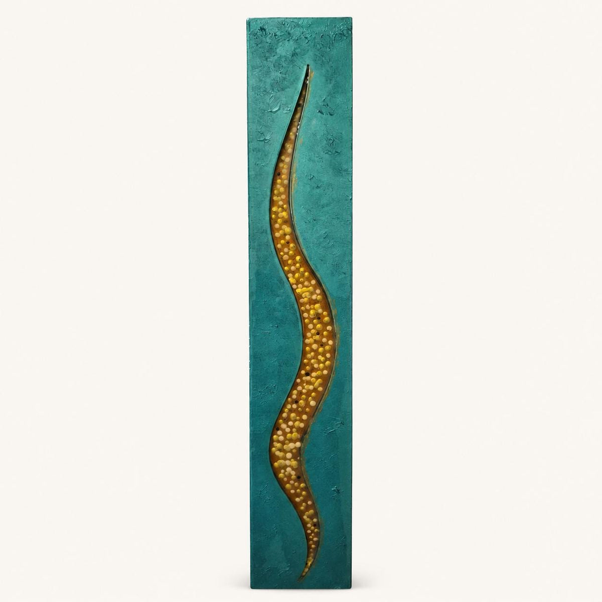 Golden Passage — 36″ Resin-Filled Wood Wall Art
