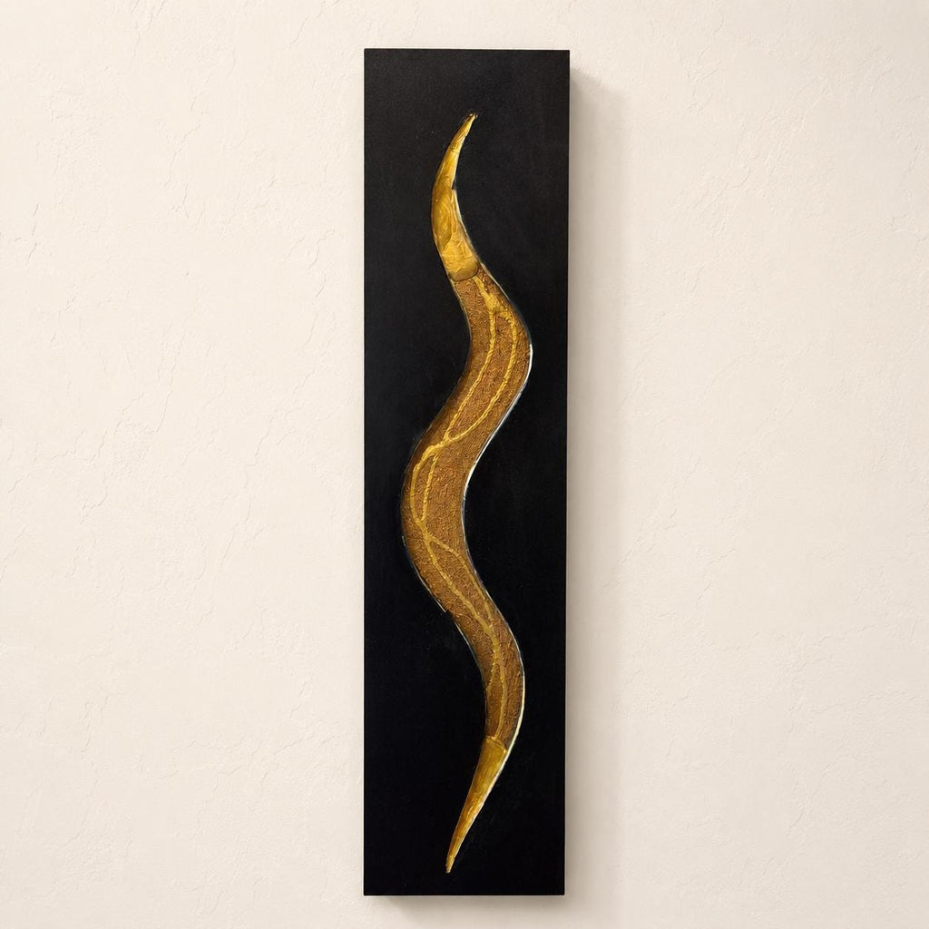 Gold Serpentine — 24″ Resin-Filled Wood Wall Art