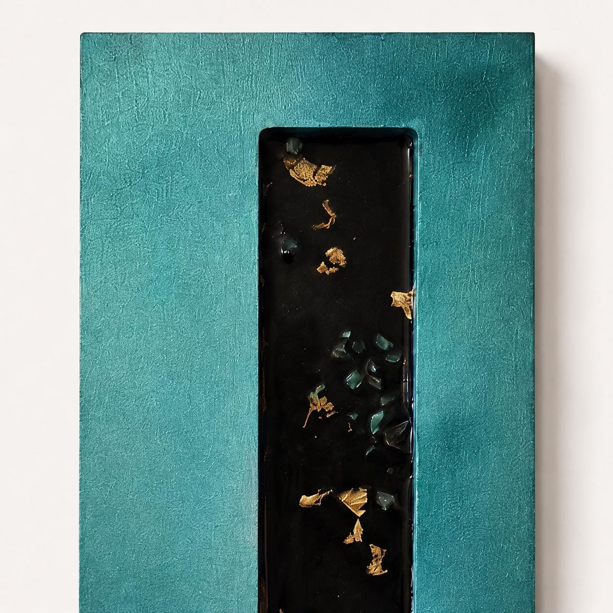 Midnight Current — 24″ Resin-Filled Wood Wall Art