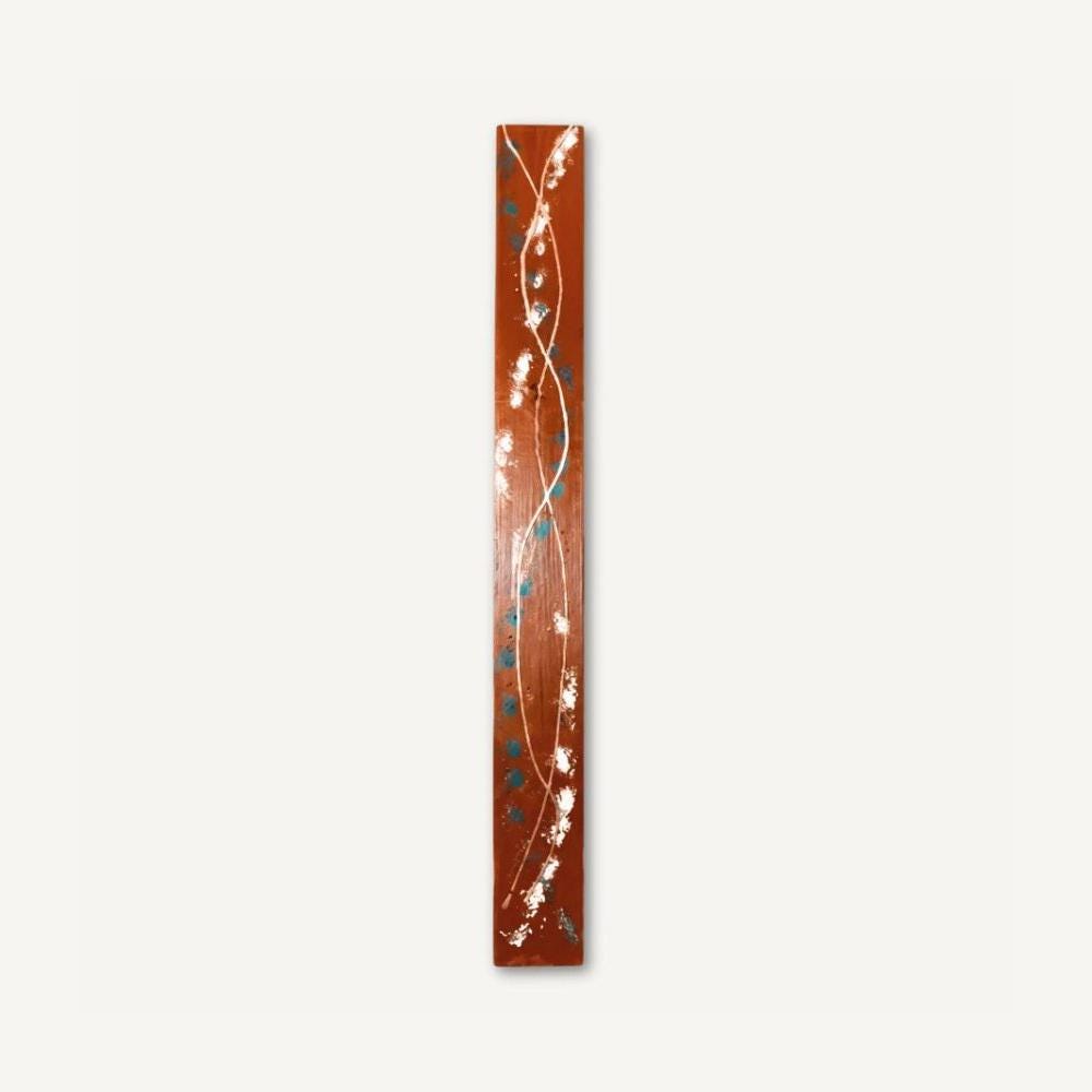 Spine — 36″ Textured Wood Wall Art in Burnt Copper & Gold