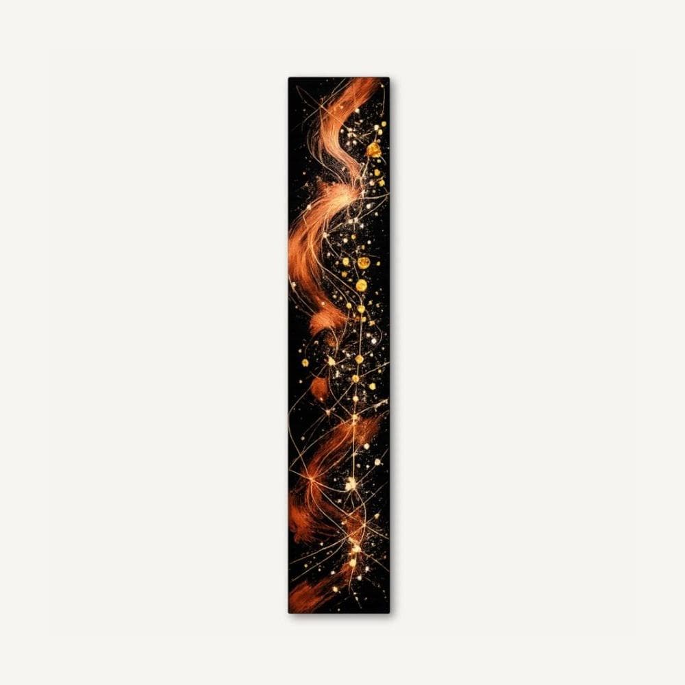 Copper Flow — 24″ Textured Wood Wall Art in Copper, Black & Gold
