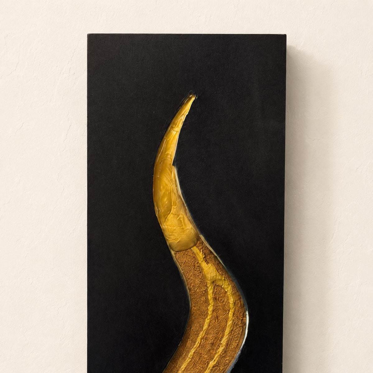Gold Serpentine — 24″ Resin-Filled Wood Wall Art
