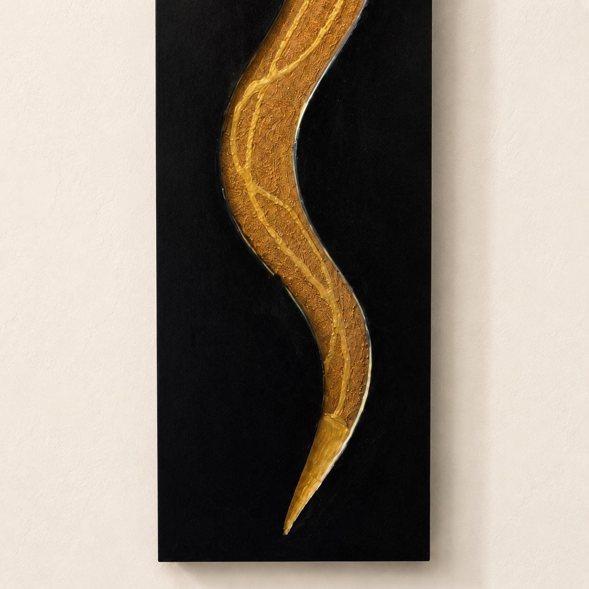 Gold Serpentine — 24″ Resin-Filled Wood Wall Art