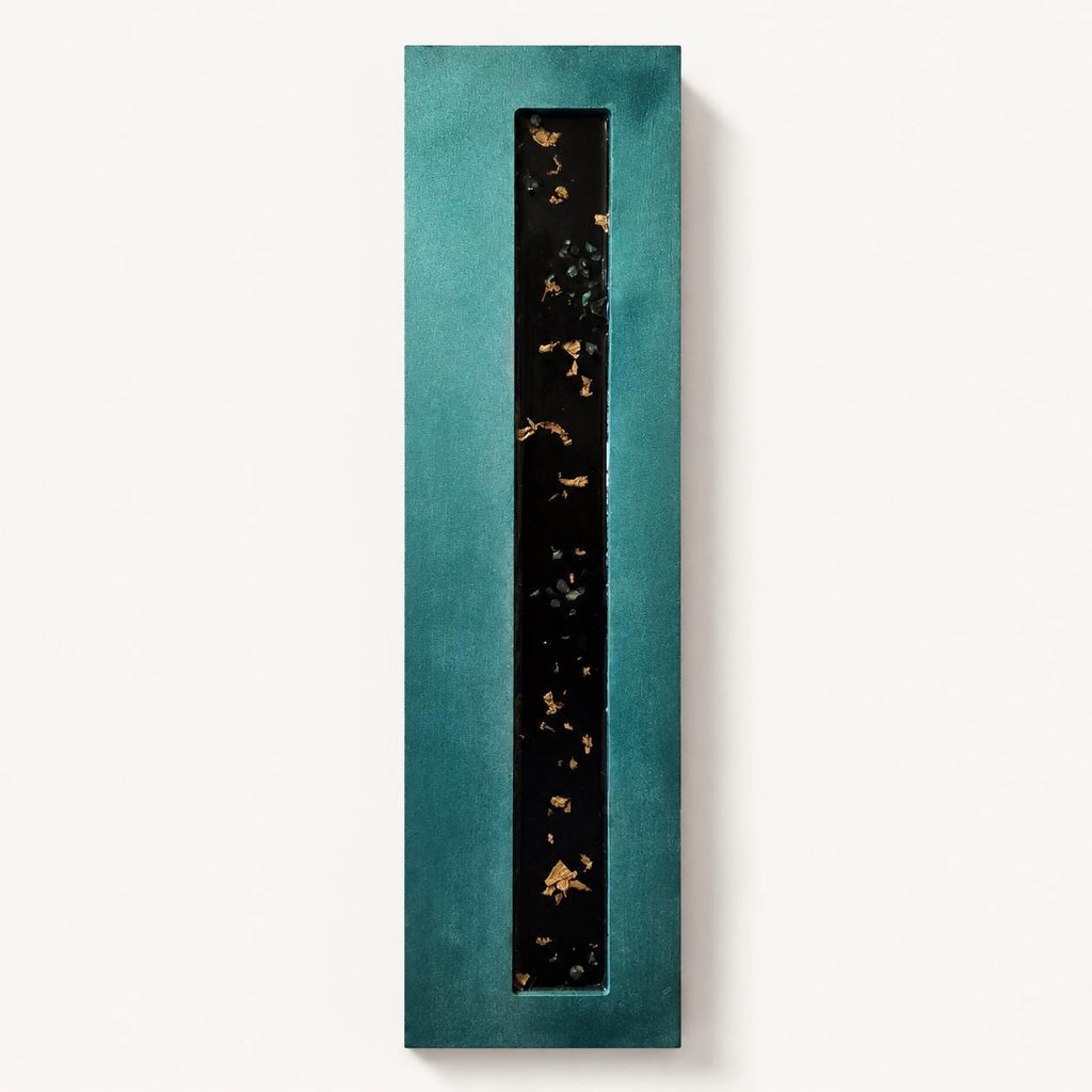 Midnight Current — 24″ Resin-Filled Wood Wall Art