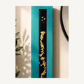 36″ Resin-Filled Wood Wall Art — Teal, Black & Copper Leaf