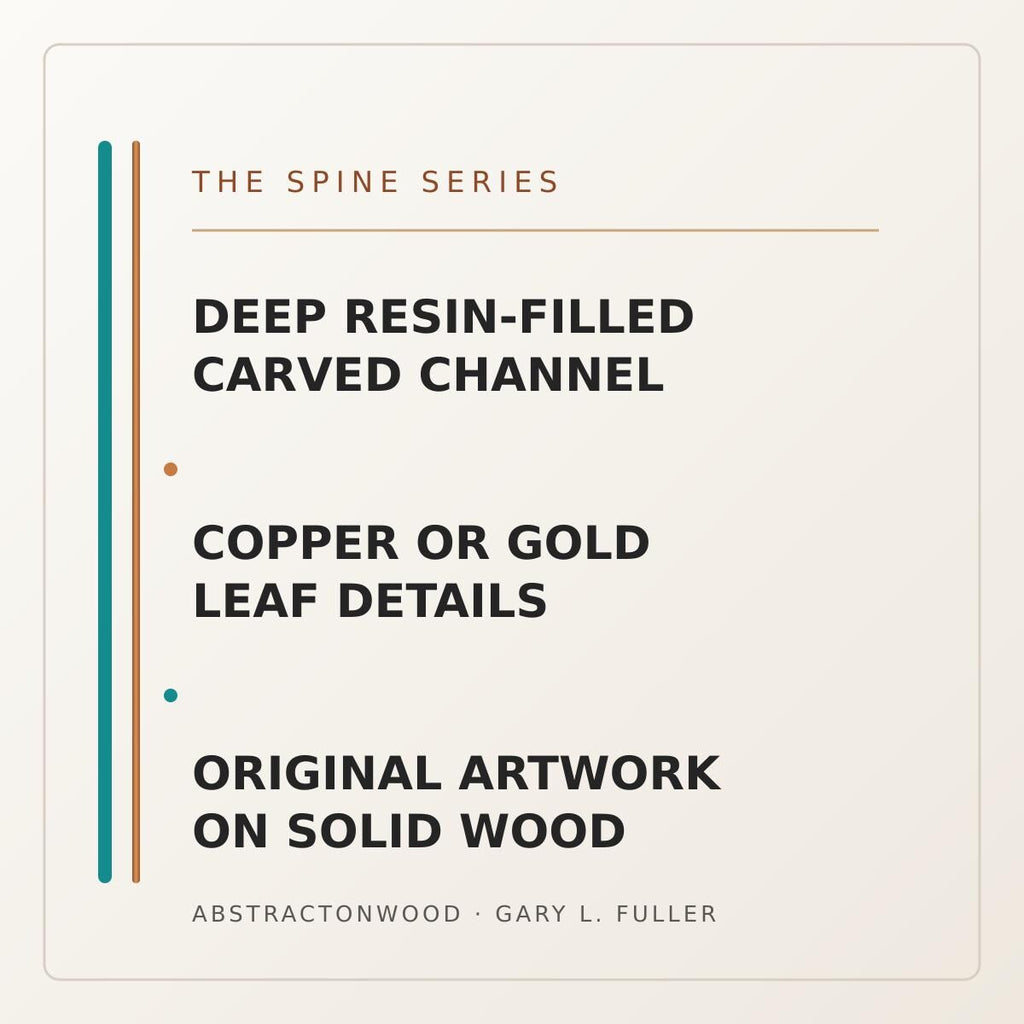 24″ Resin-Filled Wood Wall Art — Copper & Teal