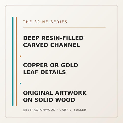 24″ Resin-Filled Wood Wall Art — Copper & Teal