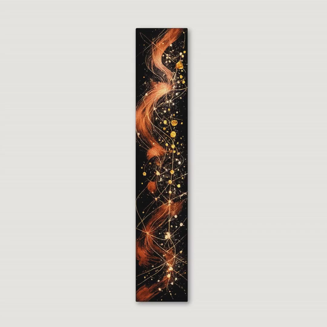 Video of 24-Inch Copper, Black and Gold Textured Abstract Wood Wall Art - Copper Flow